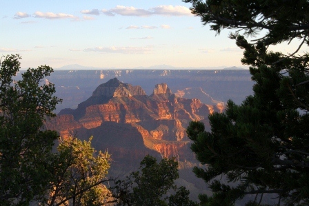 Grand Canyon evening photograph taken from the North Rim village area